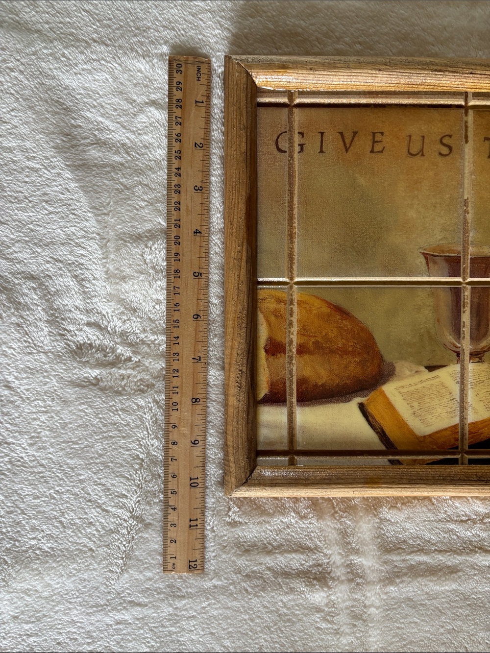 'Give Us This Day Our Daily Bread' Framed Tile Art - Neutral Tones - Picture 3 of 7